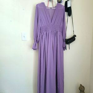 Shein Flouced Sleeve Shirred Waist dress